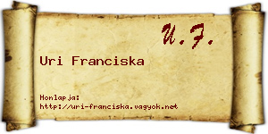 Uri Franciska névjegykártya
